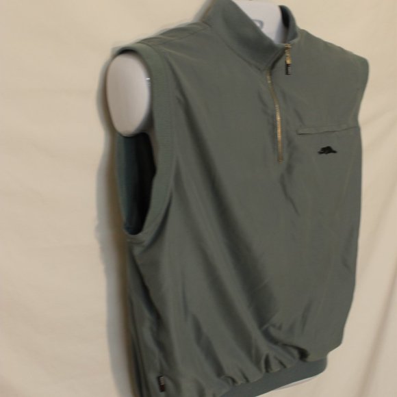 ROOTS GOLF GREEN ATHLETIC VEST JACKET LARGE MEN SLEEVELESS  RIBBED ZIPPER LINED - Picture 8 of 9